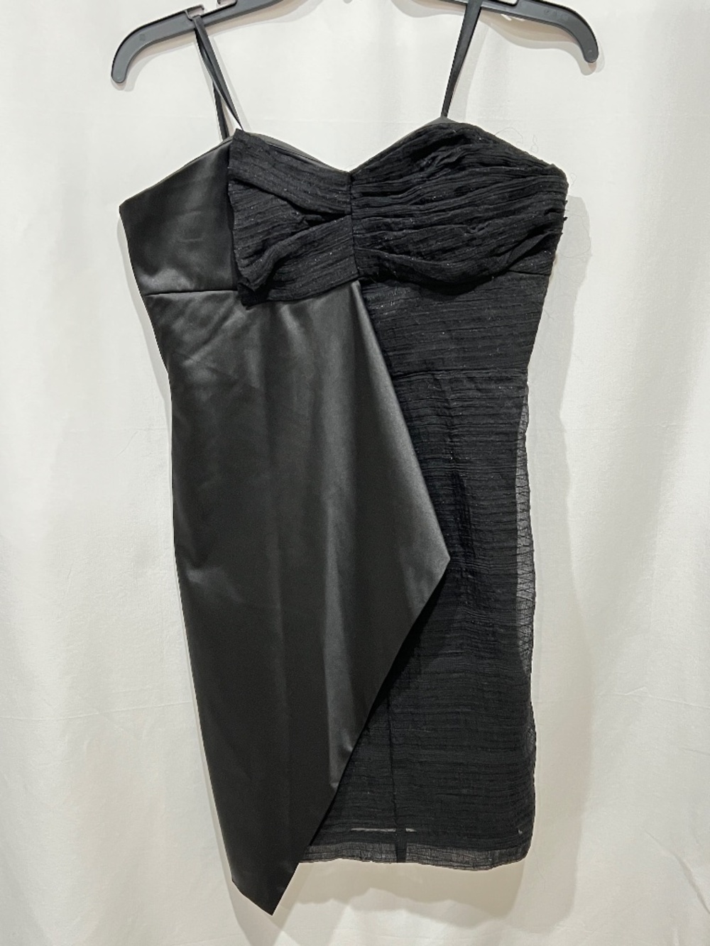 BCBGeneration  Lace & Satin Overlay Black Strapless Dress Size 6 NWT